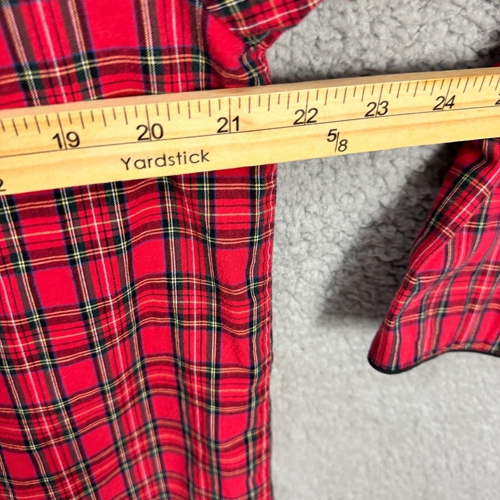 Ralph Lauren Pajama Top Women S Red Plaid Cotton Button Shirt Sleep Lounge Cozy - Picture 6 of 7